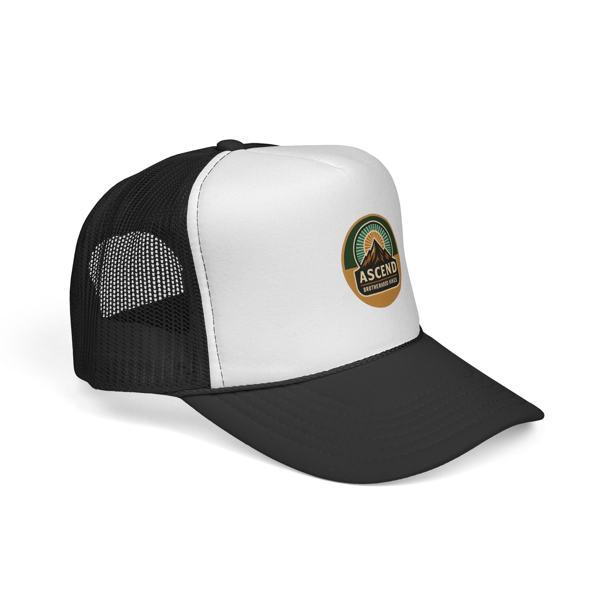 ASCEND BROTHERHOOD HIKES Vintage-Style Trucker Cap | Outdoor Adventure Hat, Perfect Gift for Nature Lovers, Travel Enthusiasts, Camping