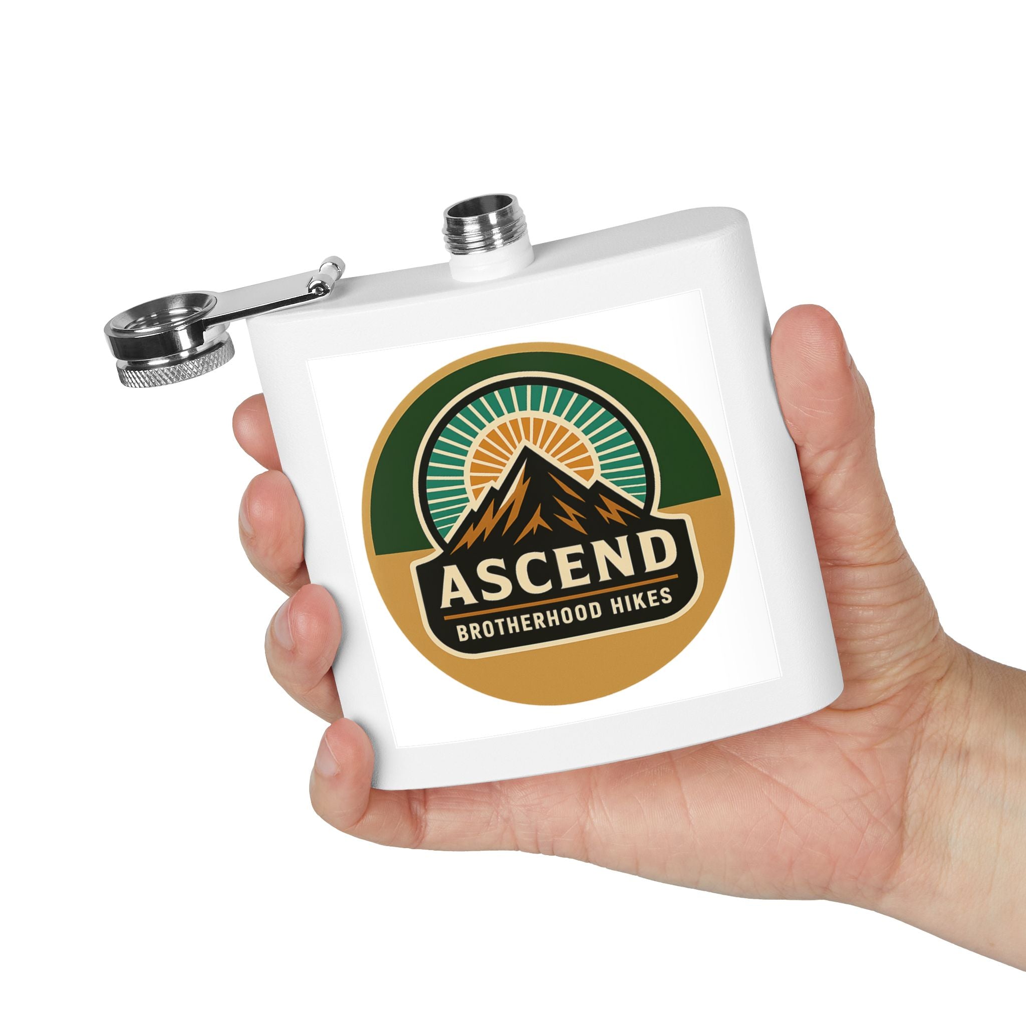 Flask — Ascend Brotherhood Hikes Stainless Steel 6oz Travel Flask
