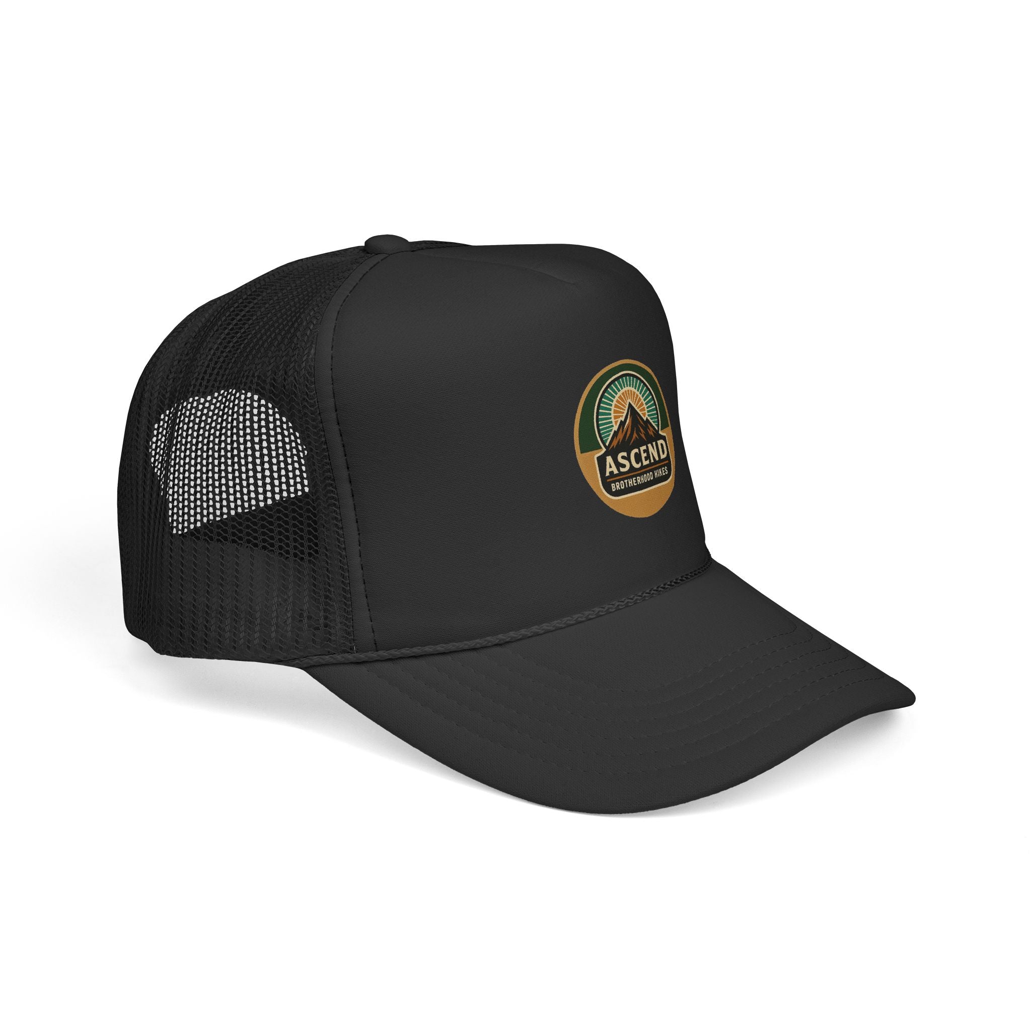 ASCEND BROTHERHOOD HIKES Vintage-Style Trucker Cap | Outdoor Adventure Hat, Perfect Gift for Nature Lovers, Travel Enthusiasts, Camping